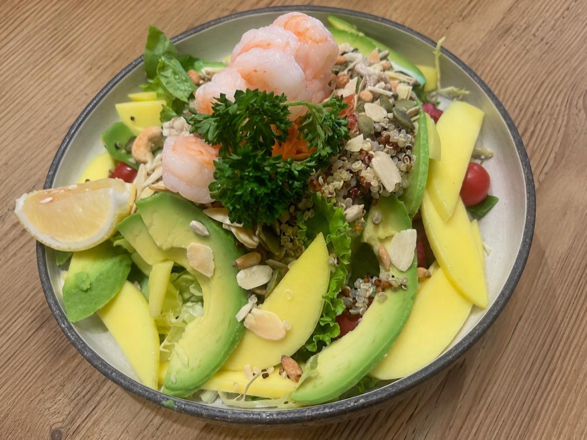 Mango, avocado, and shrimp salad
